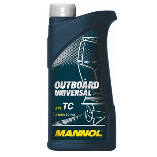 Масло моторное 2-х такт MANNOL OUTBOARD Universal TC-W2 1л лодочное мин.